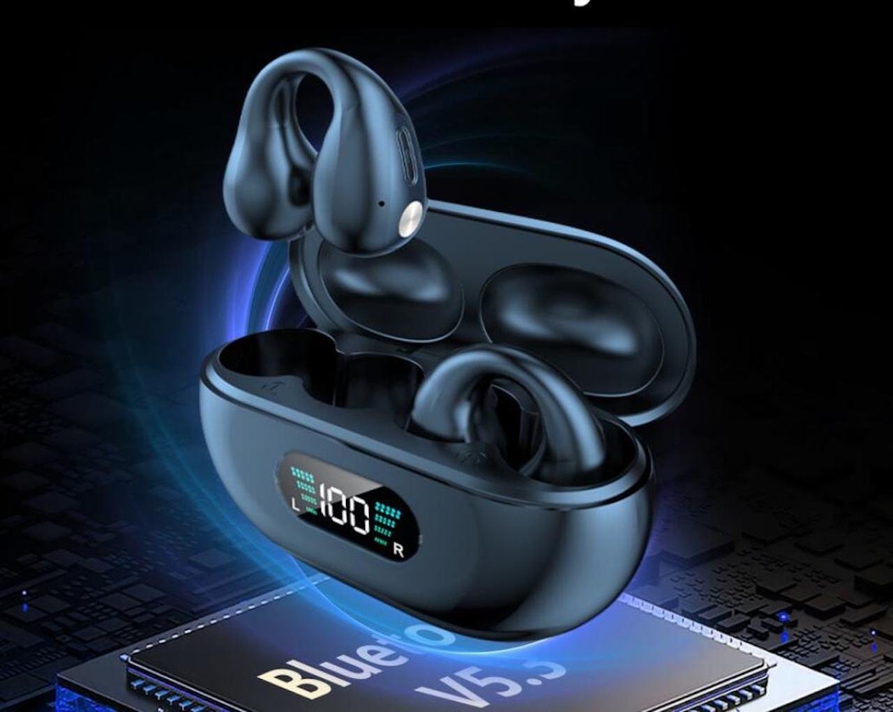 Clip on Bluetooth-hodetelefoner med avansert lydteknologi (4 av 10)