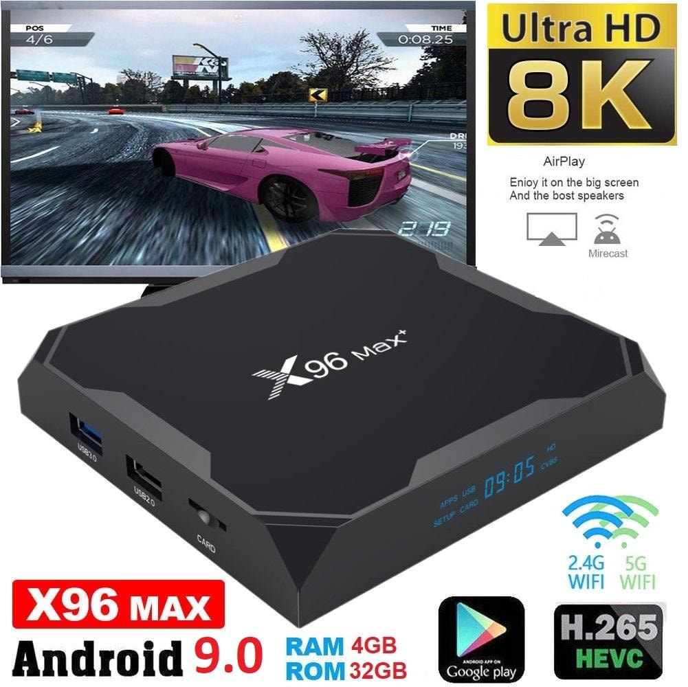 8K Full HD Mediaspelare x96 MAX+ - KODI, WiFi TV Box IPTV - 9.0 android (1 av 11)