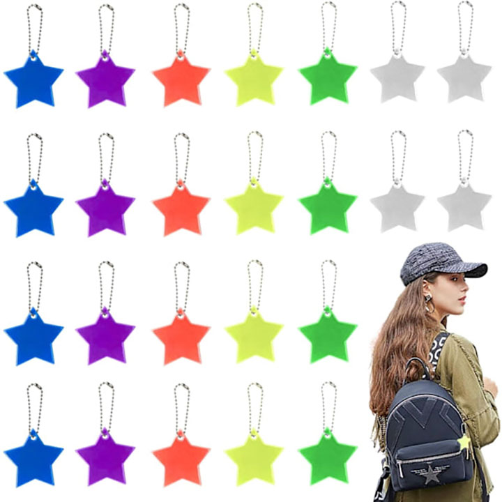 Reflex stjärnor i 6 olika färger 24-pack