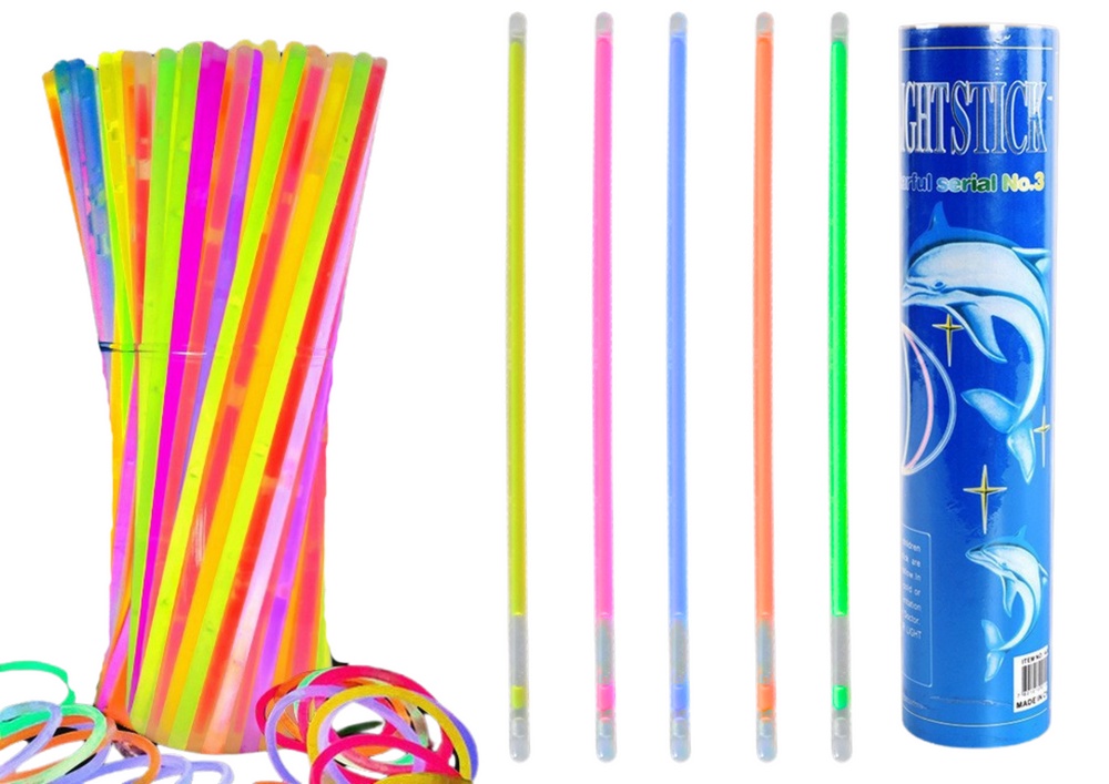 Lysarmband fluorescerande 100-pack 26 cm mixade färger CE EN71