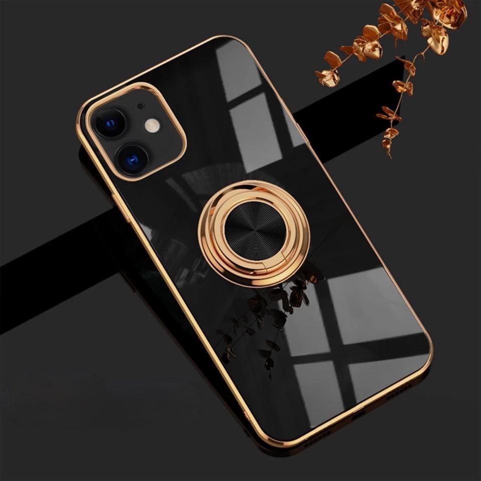 Lyxigt Stilrent skal ‘iPhone 14‘ med ring ställ-funktion Guld! (5 av 7)