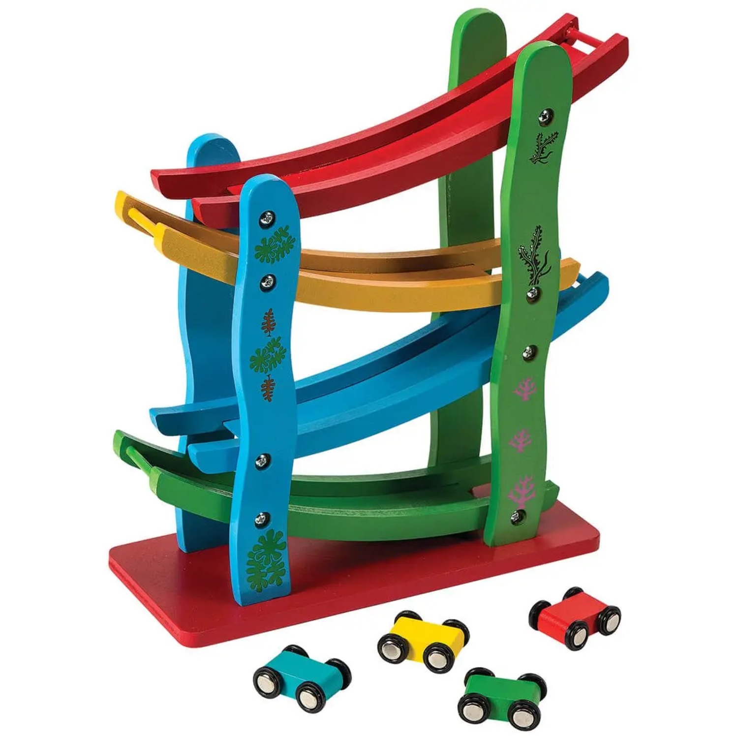 Rutsjebane i tre med lekebiler