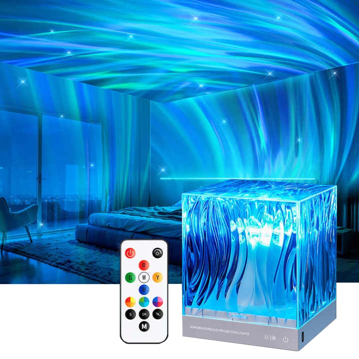 2025 Original Aurora Borealis 360 Norrsken Projektor Nattlampa RGB LED 18 Färger