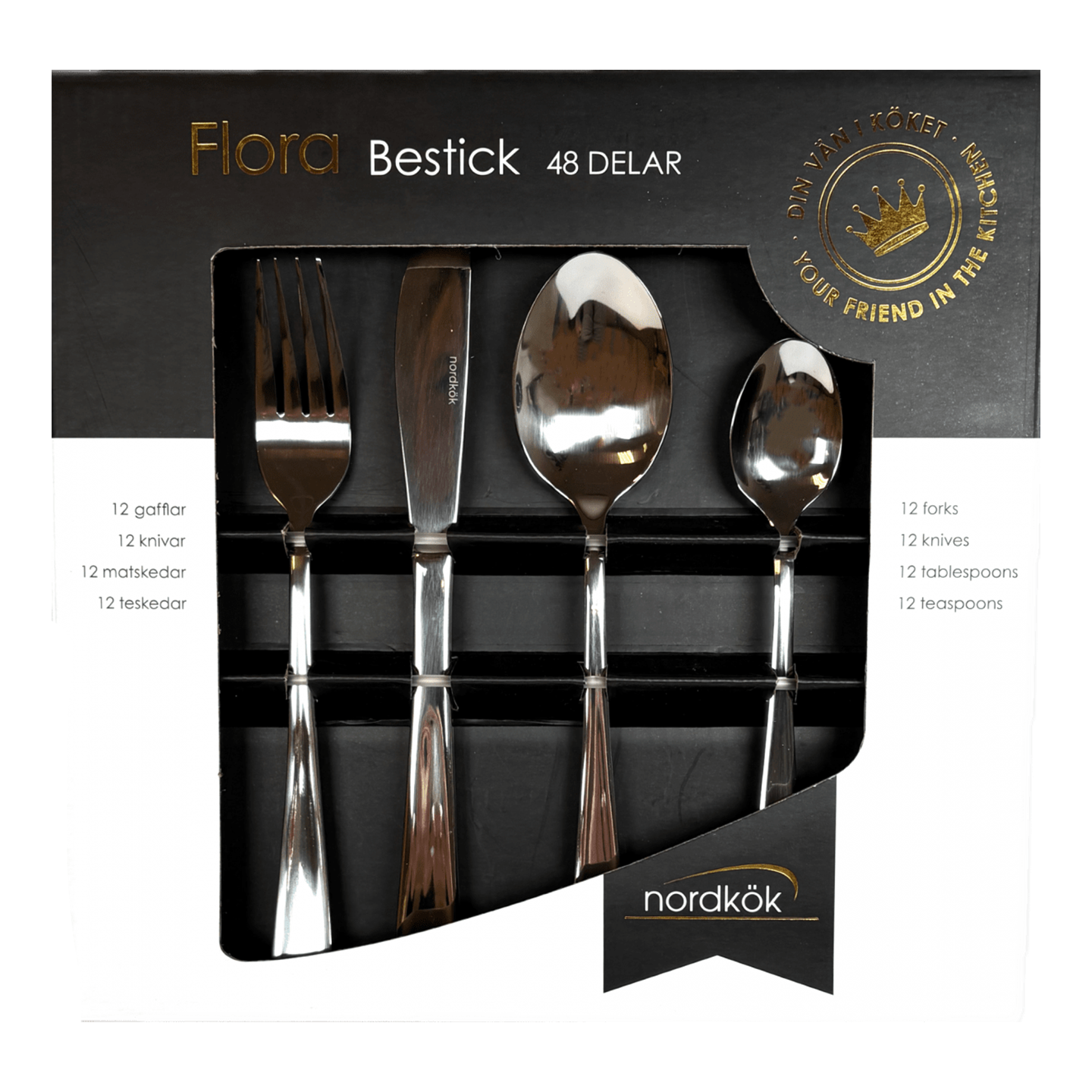 Nordkök Flora bestick 48 delar