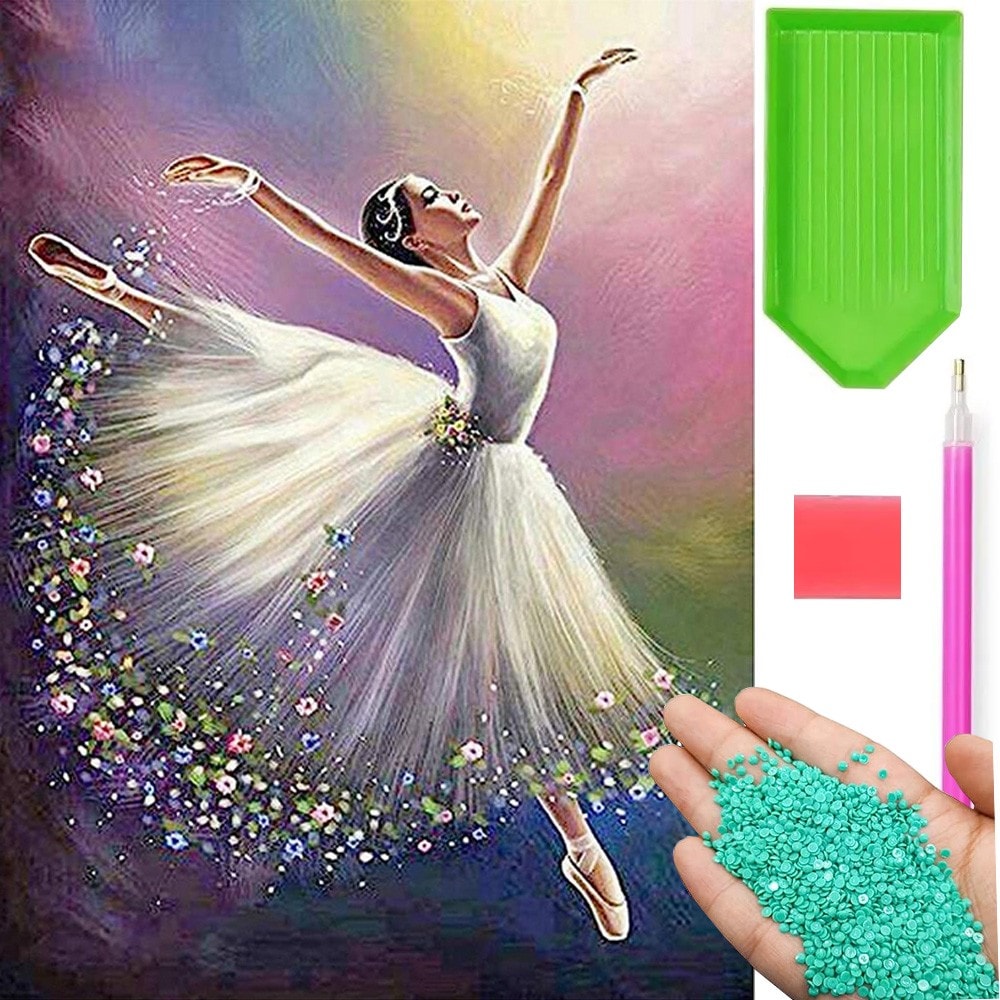 Diamantmaleri - 30x30cm - Ballerina (1 av 6)