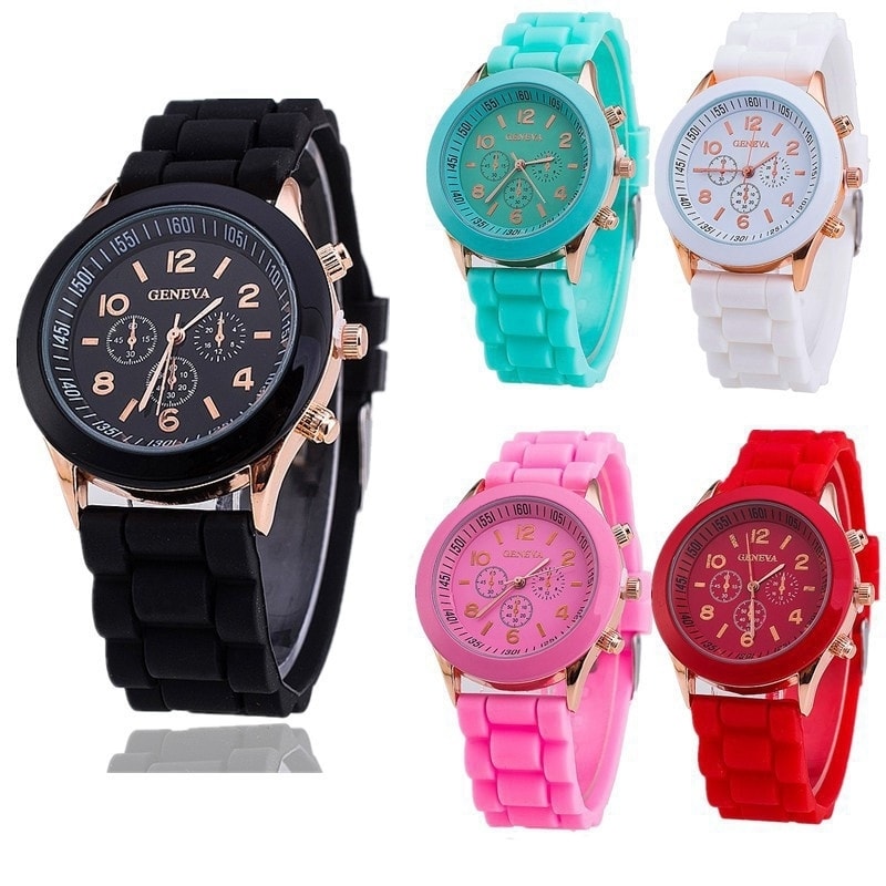 Geneva Quartz Watch / Armbåndsur med silikonrem (1 av 3)