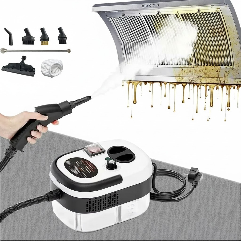2500W Ångrengörare – Handhållen Steam Cleaner för Kök, Grill & Hem, ångtvättmaskin städa gör rent hemma