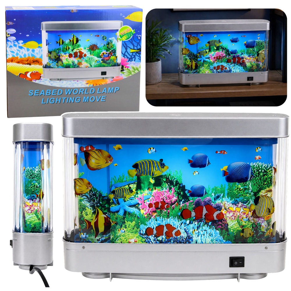 LED-nattlampa akvarium med simmande fiskar 6W 4100K 23x31 cm