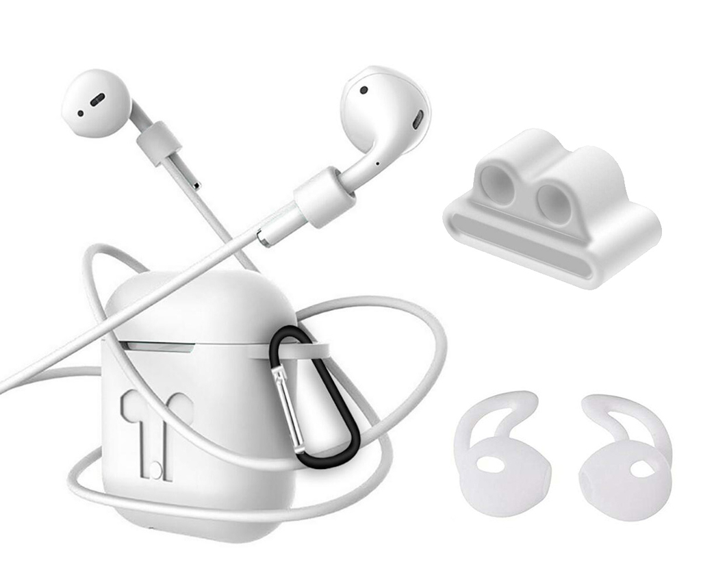 Product Image for 4i1 Airpods-kit med skyddande silikon, öronkrok grepp och remmar