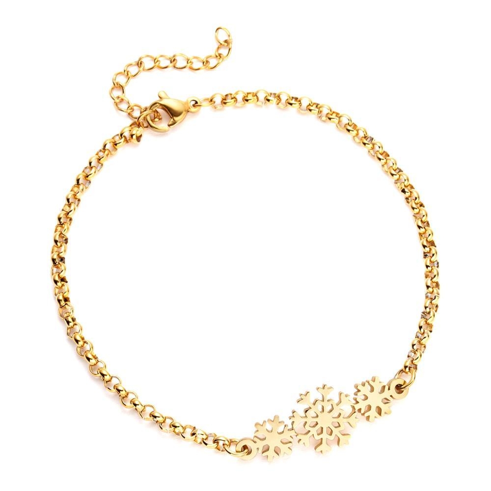 Product Image for Guldpläterat armband med snöflinga perfekt gåva barn kvinnor män
