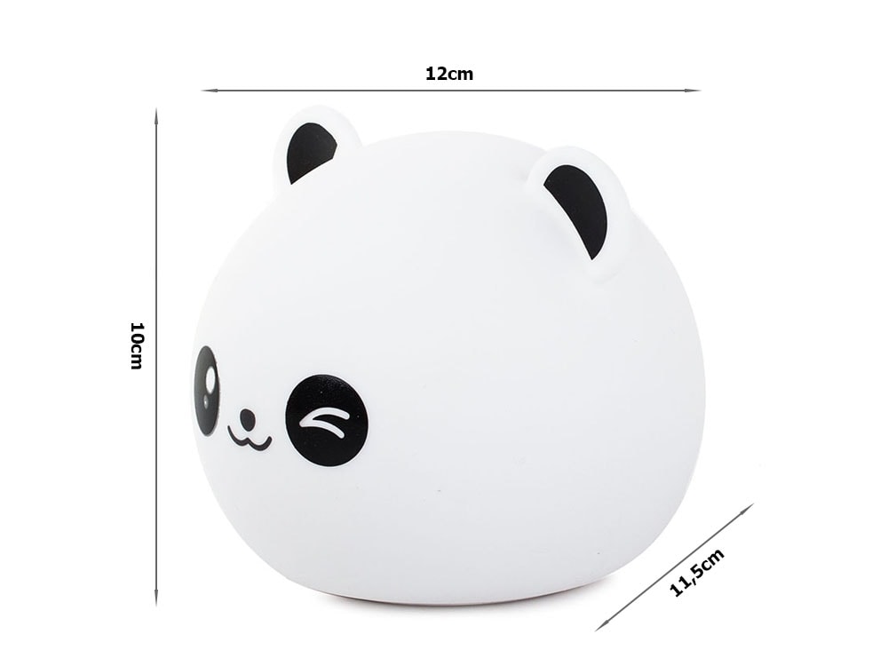 Laddbar Nattlampa Panda - RGB - Silikon- Fjärrkontroll (1 av 3)