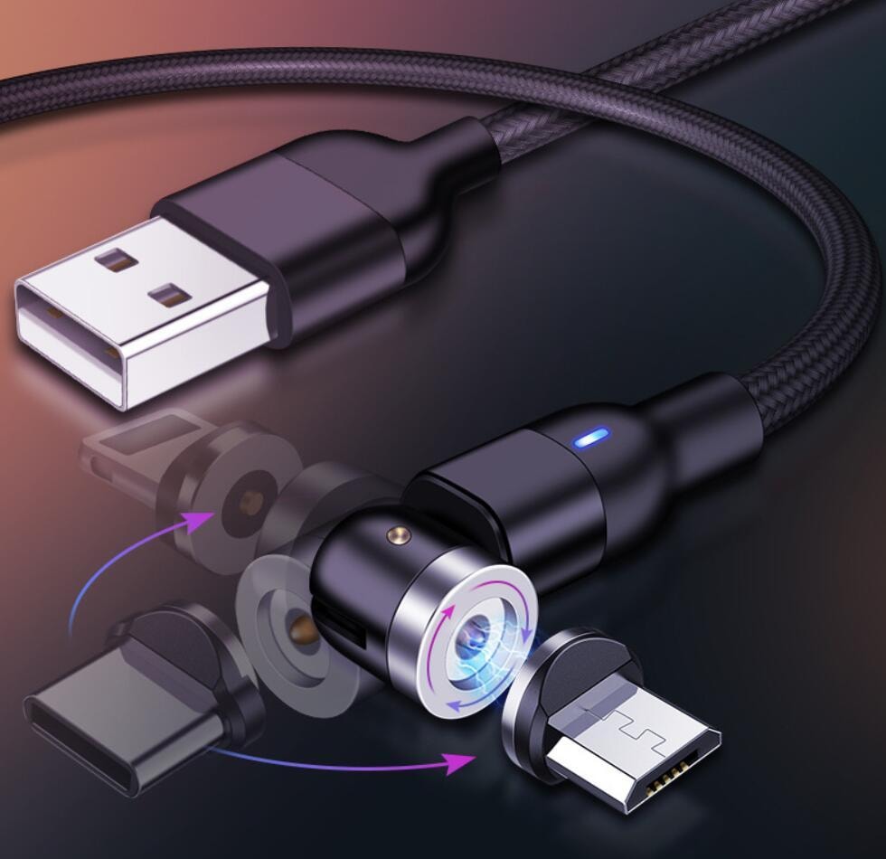 Magnetisk kabel, Lightning + Micro USB + USB-C, 3A (1 av 14)