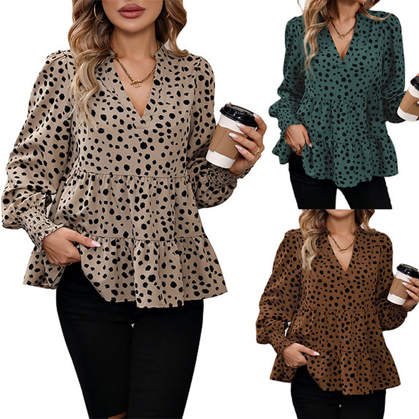 Product Image for Långärmad blus leopardmönster dam