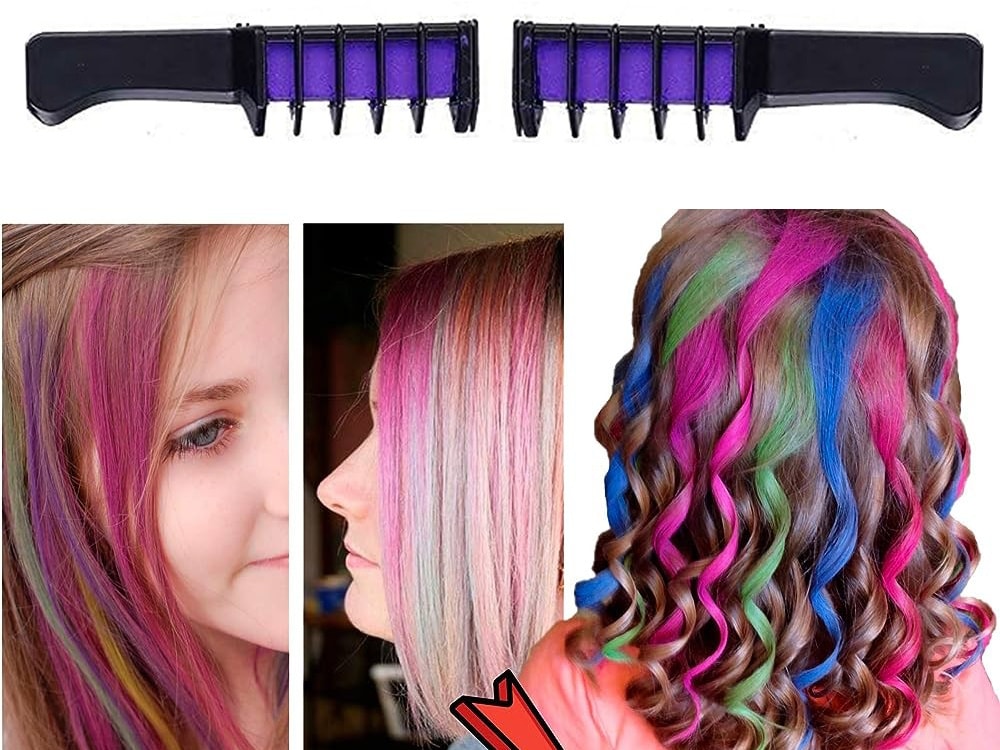 10-pack Chalk Comb / Hair Crayons - Midlertidig hårfarge (3 av 9)