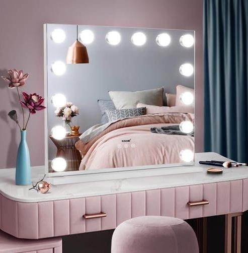 Sminkspegel XL med dimbar belysning - Stor Makeup Spegel - Vit (1 av 2)
