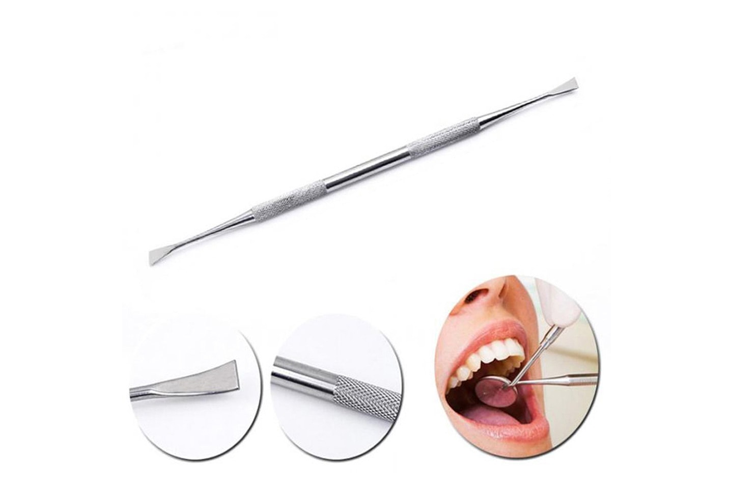 Tandvårdskit: spegel, krok, skrapa, pincett och förvaringslåda (7 av 8)