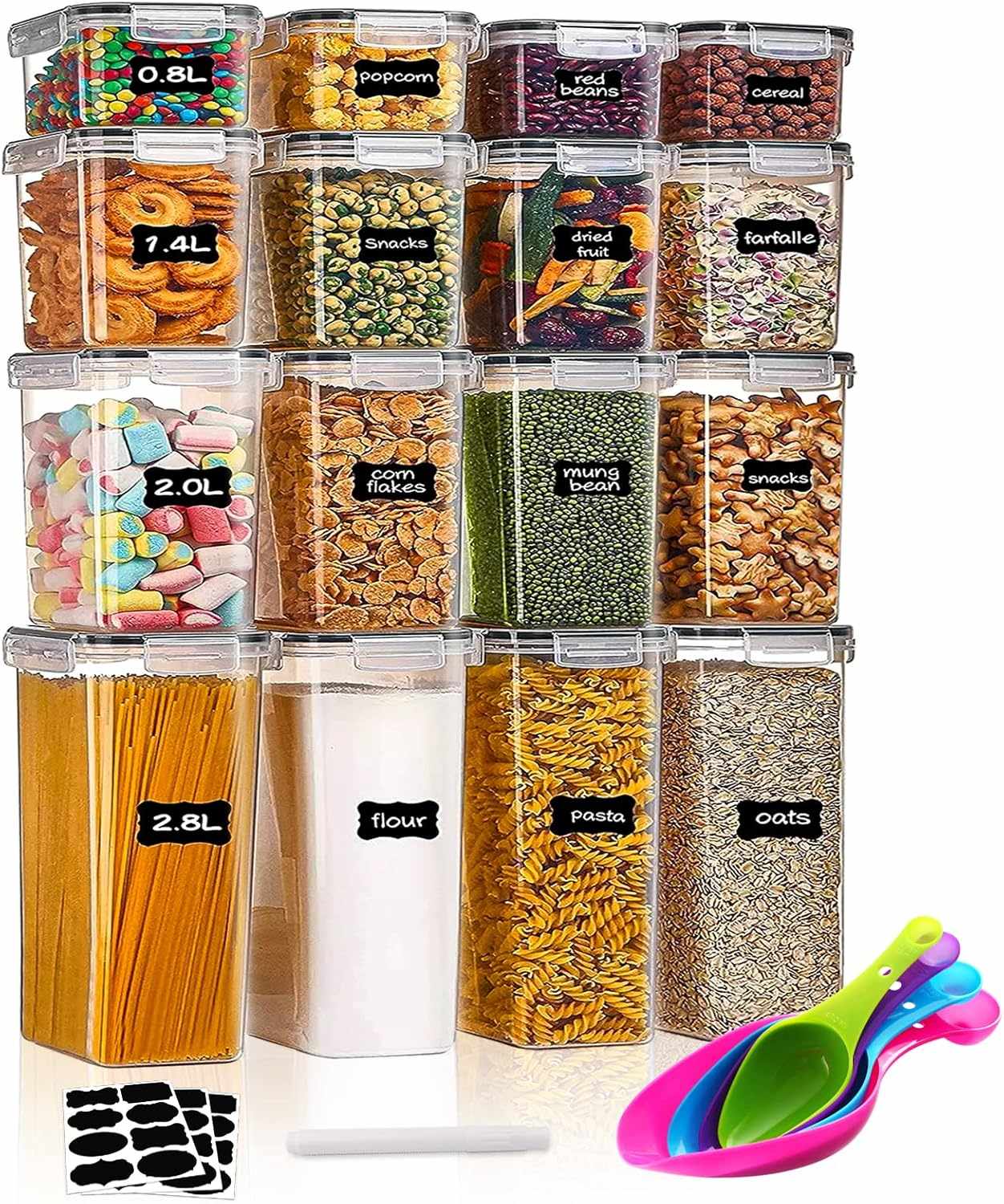 Product Image for 16-pack Premium Mat - Förvaring - Lufttäta Burkar med Lock - Matlådor