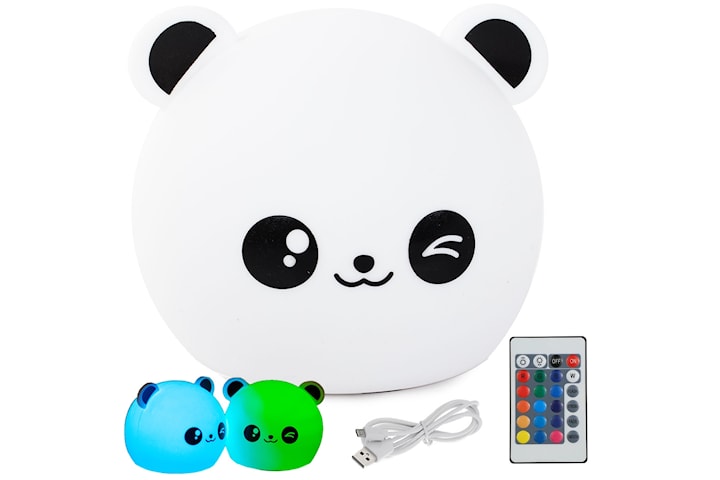 Oppladbar Panda Night Lamp - RGB - Silikon - Fjernkontroll