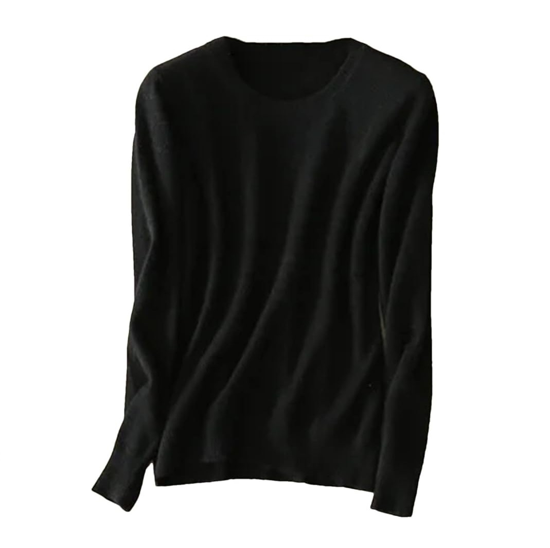 Rundhalset strikkegenser for kvinner