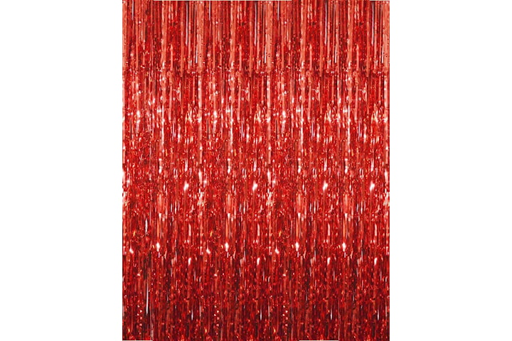 Festlig glittergardin 1x2 meter - Röd