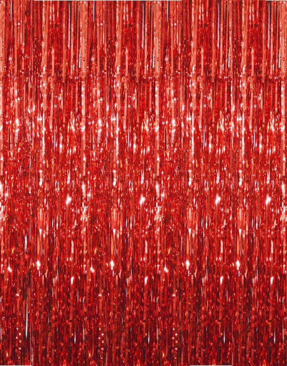 Festlig glittergardin 1x2 meter - Röd (1 av 9)
