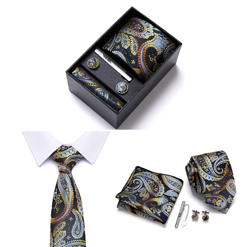 Sett med slips, mansjettknapper, slipsnål og lommetørkle (15 av 16)