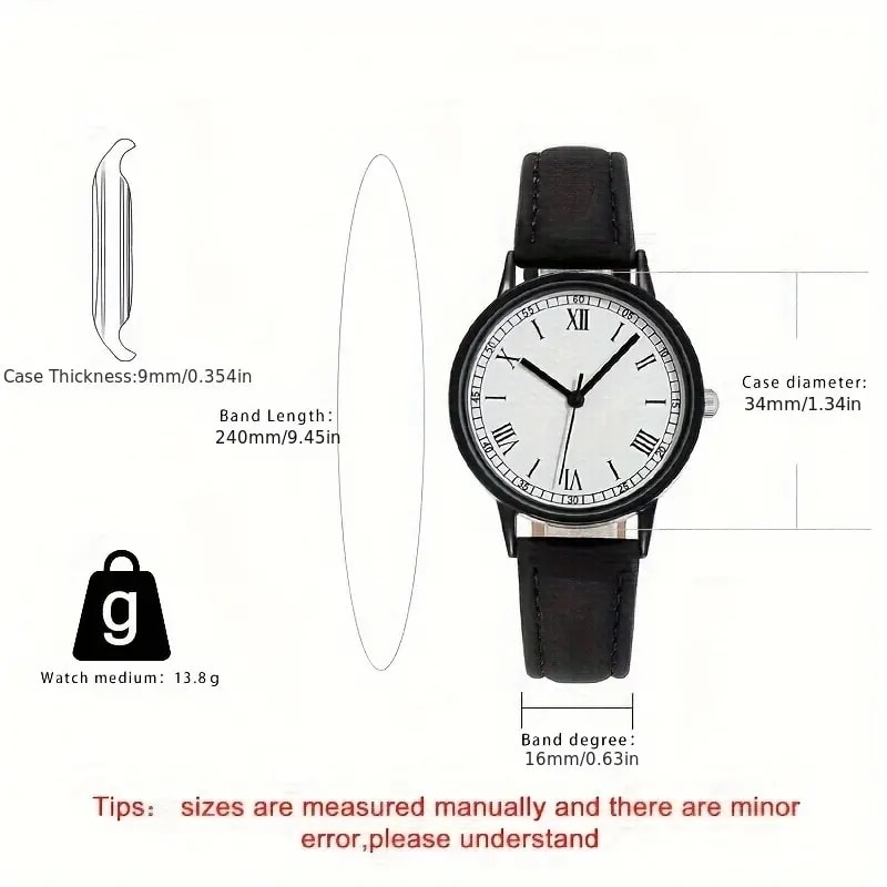 Damklocka / Armbandsur med Läderarmband (1 av 2)