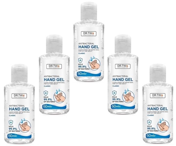 5-pack Antibakteriell Handgel Handsprit 60ml. Dödar 99.9% bakterier (1 av 3)