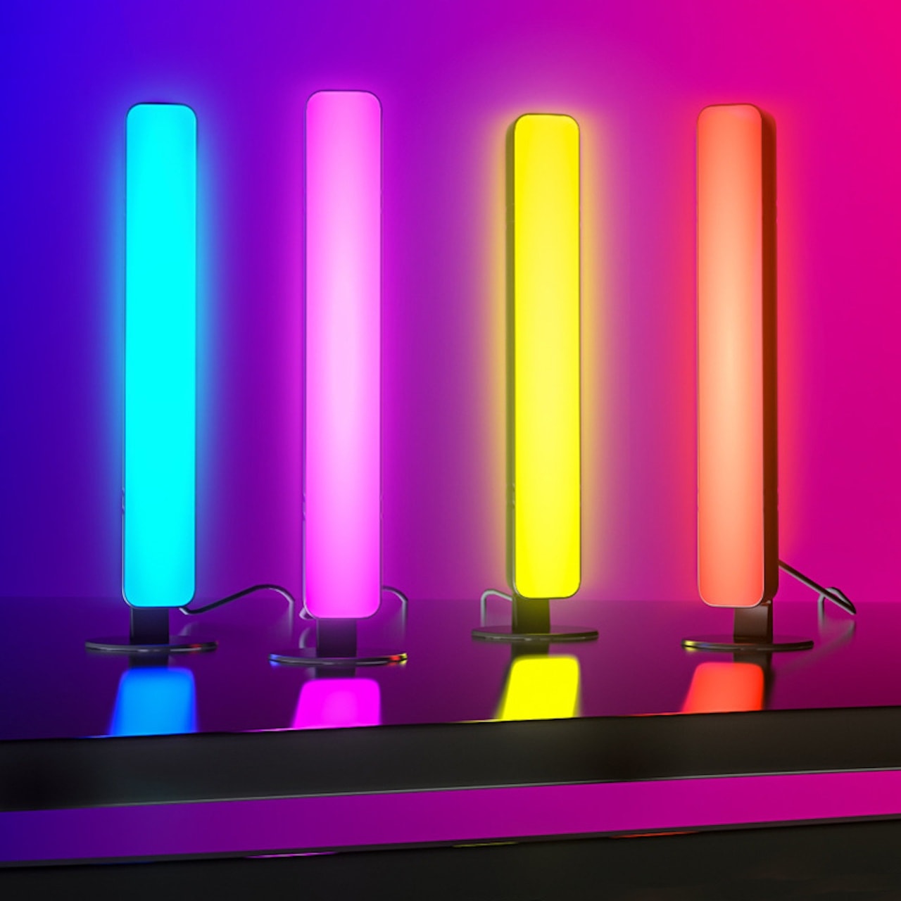 2-pack RGB Skrivbordslampor med Musiksynk och Fjärr (8 av 22)