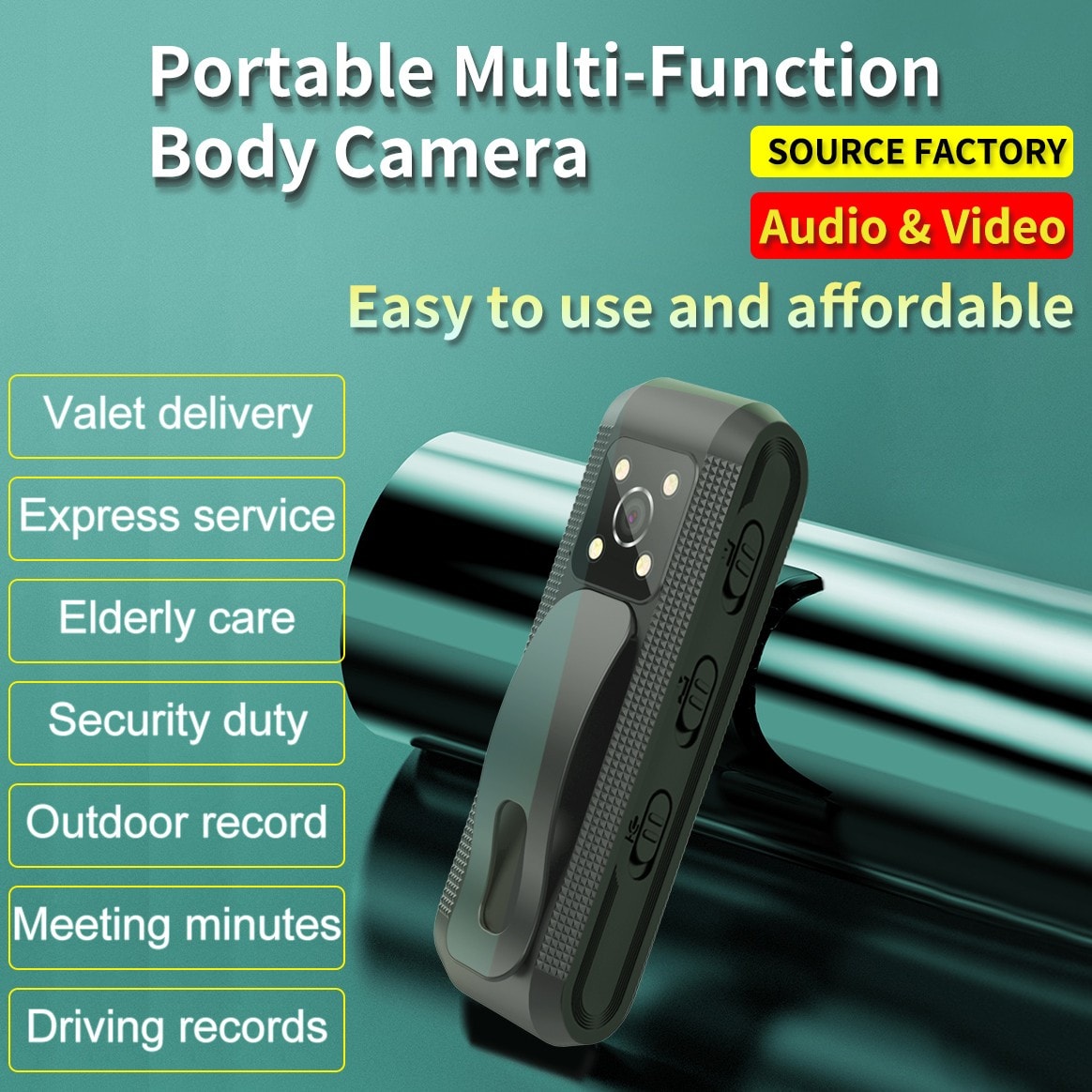 Body Cam Penn med Lyd- & Videoopptak - 32GB Kort Inkludert (5 av 21)