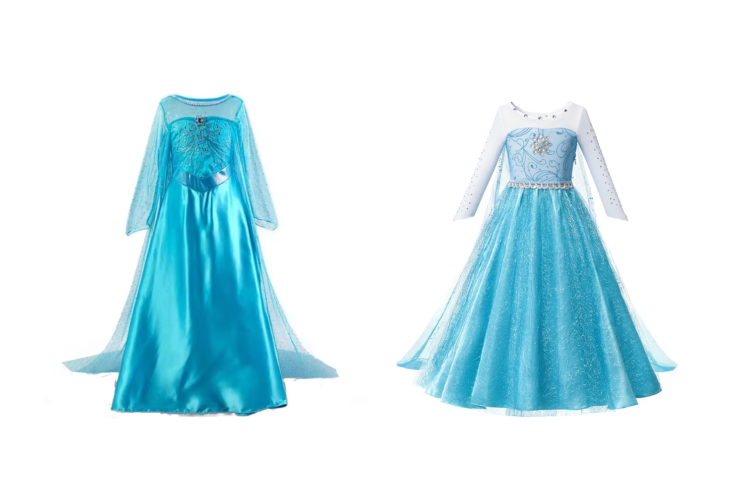 Isdrottning prinsessklänning - blå kostymset för barn