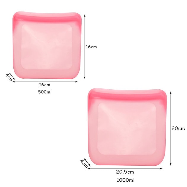 Gjenbrukbar matpose av silikon 500ml/1000ml, 3-pack (7 av 8) (8 av 8)