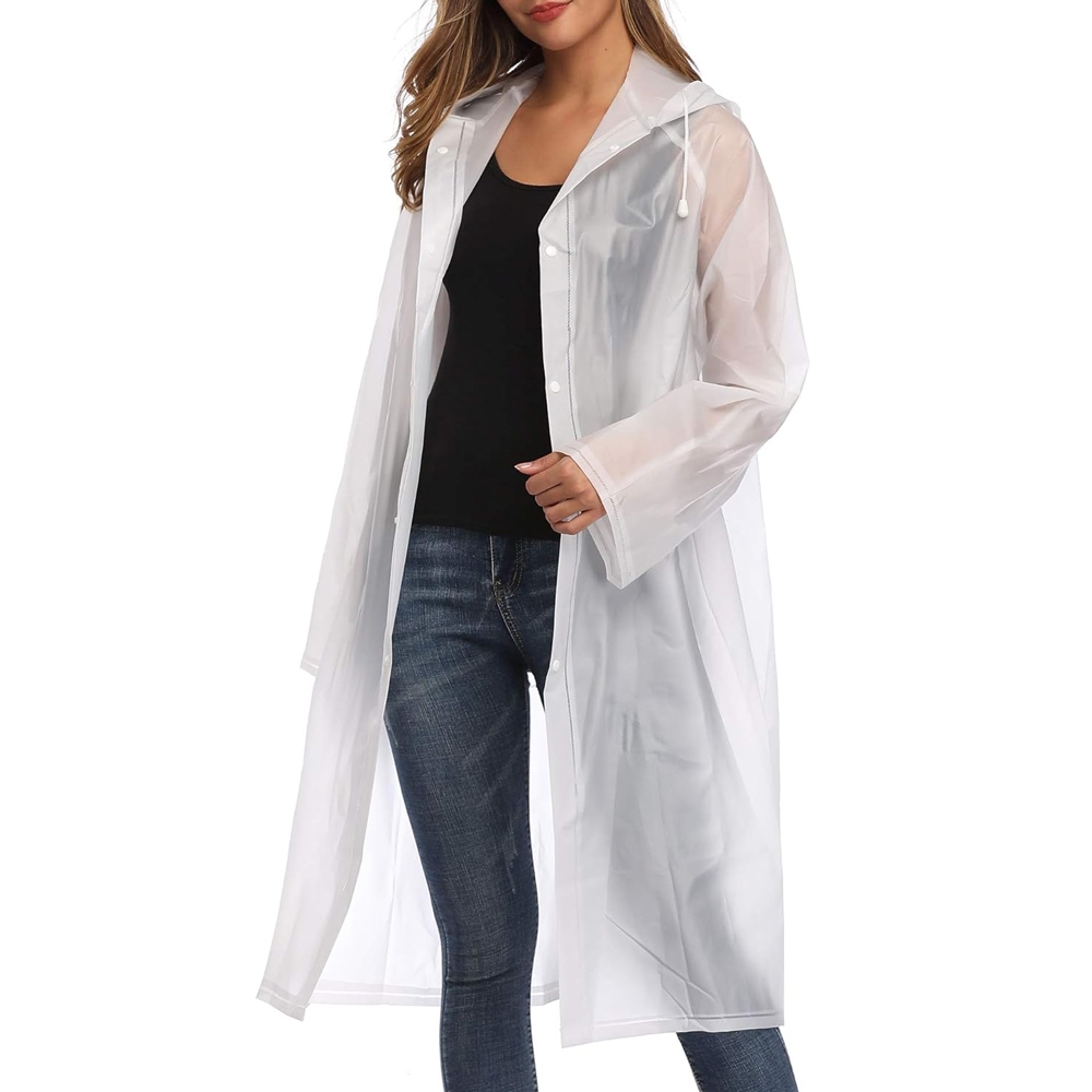 Gjenbrukbar regnjakke i EVA med hette