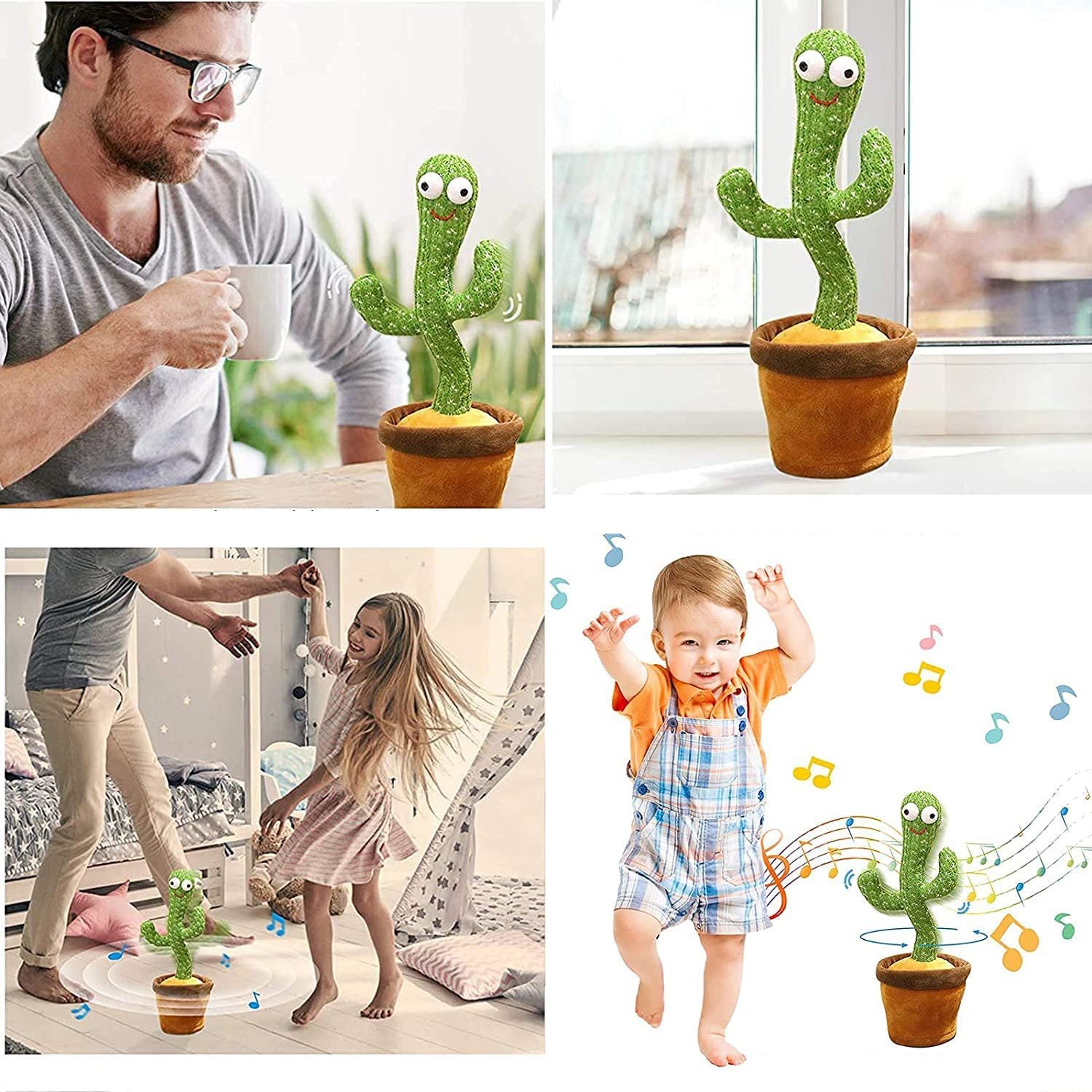 Dansande kaktus med 120 låtar och LED-ljus (4 av 6)