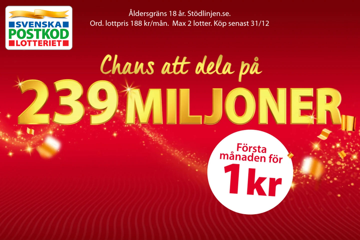 Chans att bli miljonär för 1 kr