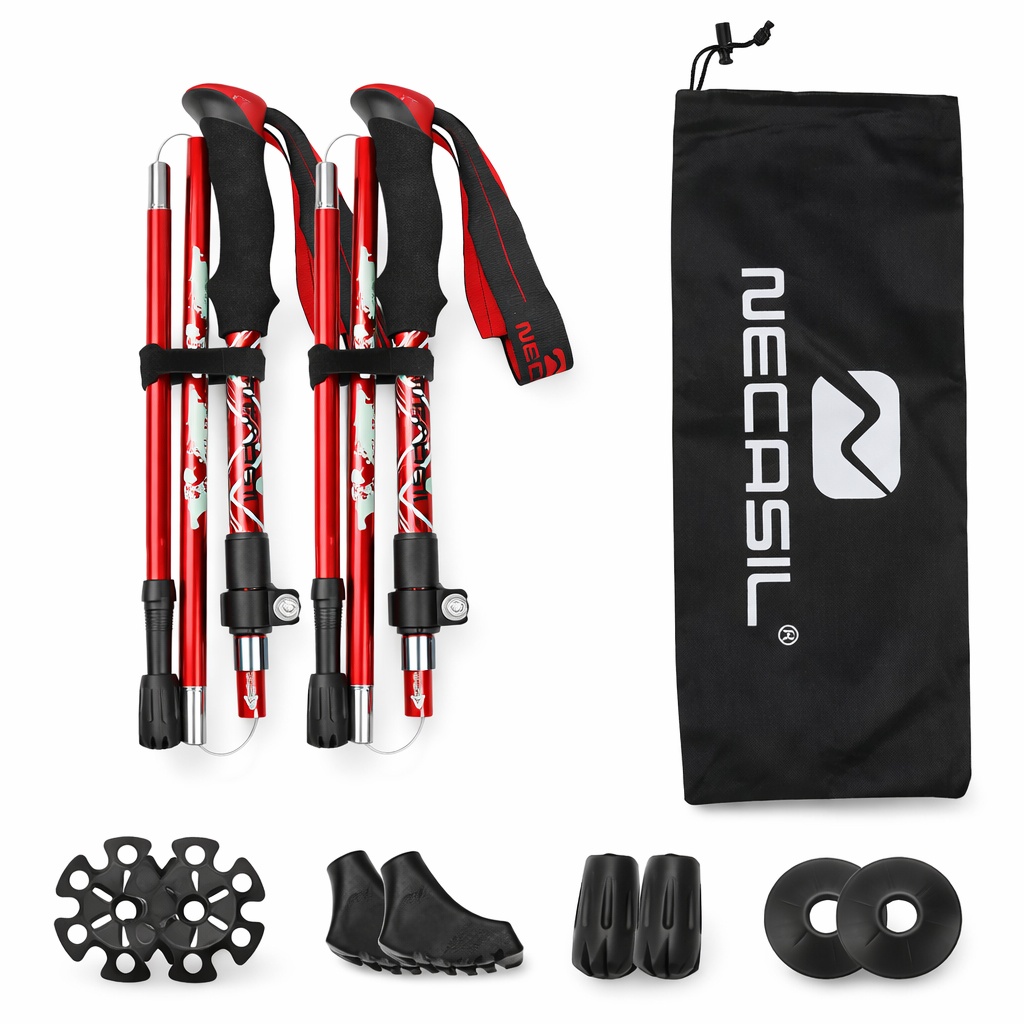 Hopfällbara vandringsstavar med justerbar längd