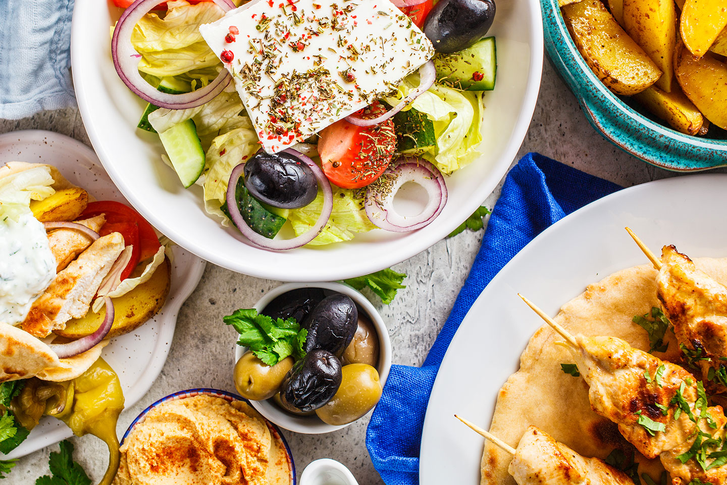 3-rätters medelhavsmiddag hos Sokrates Taverna i Krokslätt