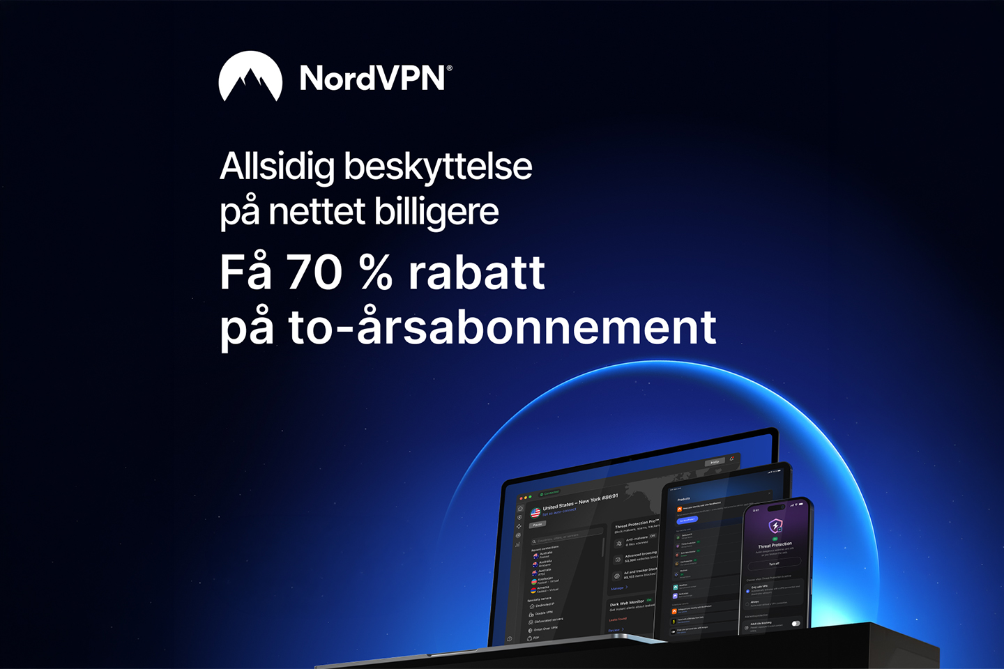 Få 70% rabatt på NordVPN de første 2 årene