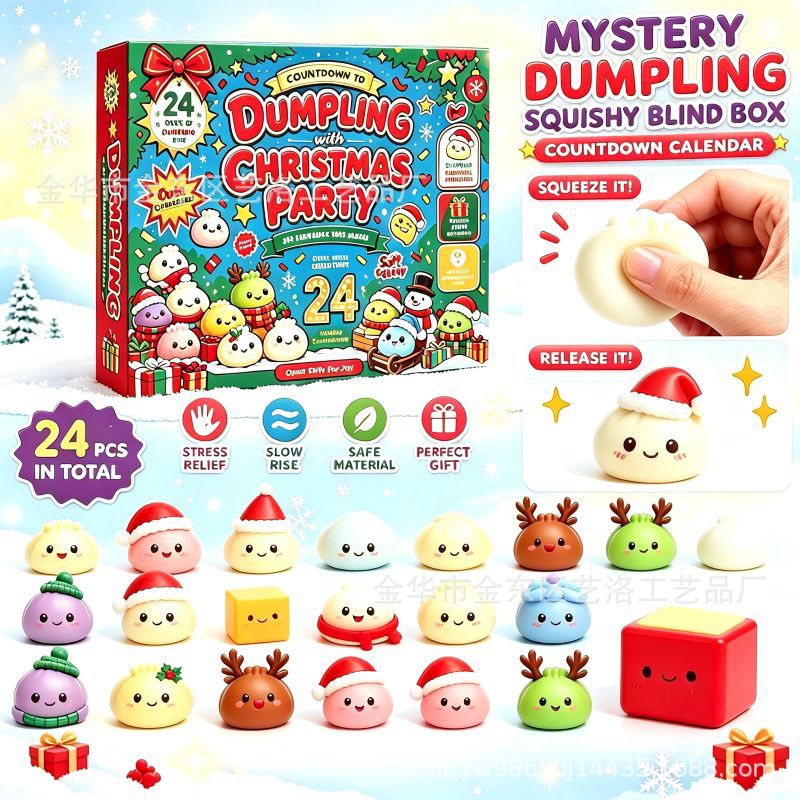 Adventskalender 2026 – Julkalender Dumpling Party Squishy Toys