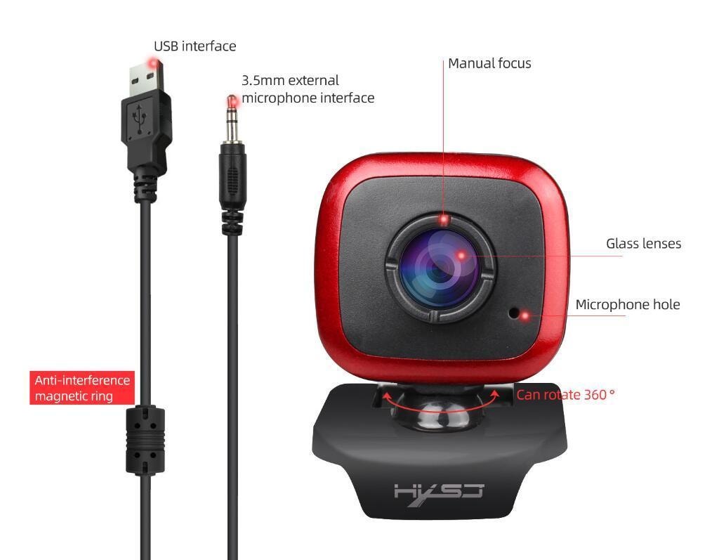 Webbkamera 360 Grader med Inbyggd Mikrofon – Perfekt för Samtal (7 av 12)