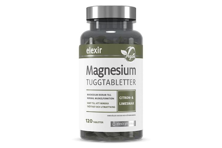 Magnesium 120 tugg tabletter Elexir Pharma. Fraktfritt vid 150:-