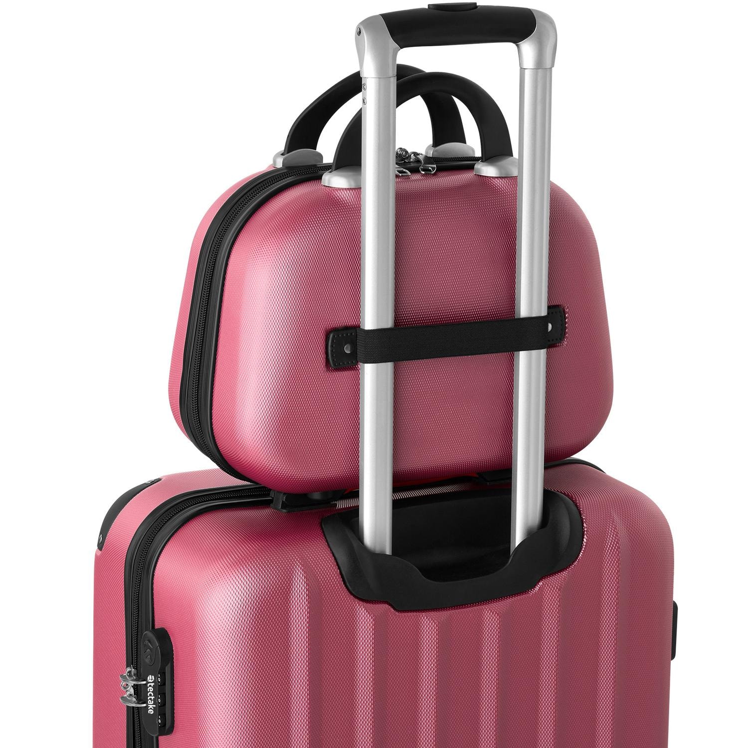 Resväskeset Cleo, 4 resväskor med bagagevåg och taggar - vinröd (10 av 12)