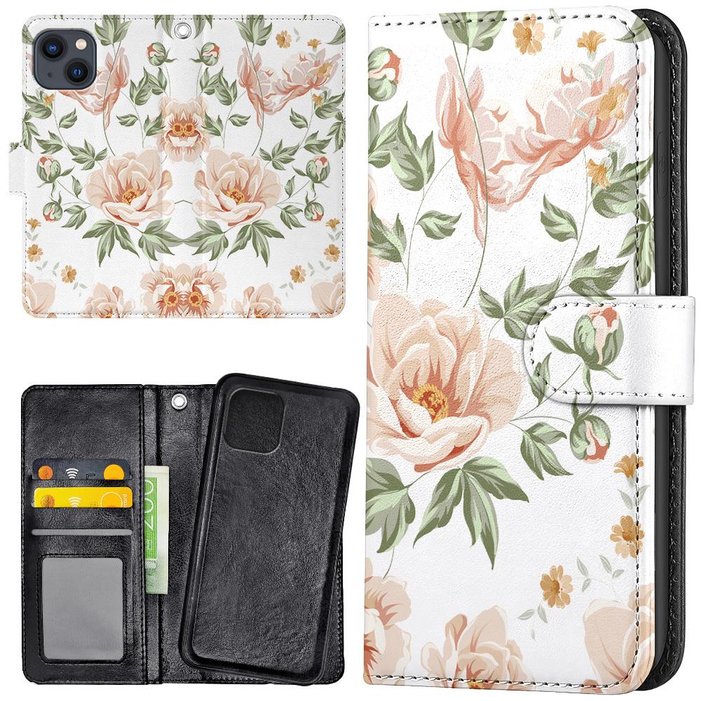 Lommebok Deksel Blomstermønster for iPhone 13