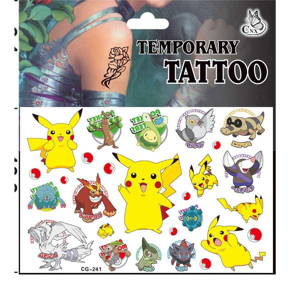 Pokémon tatueringar - 4 ark - Barn tatueringar - Pikachu (4 av 5)