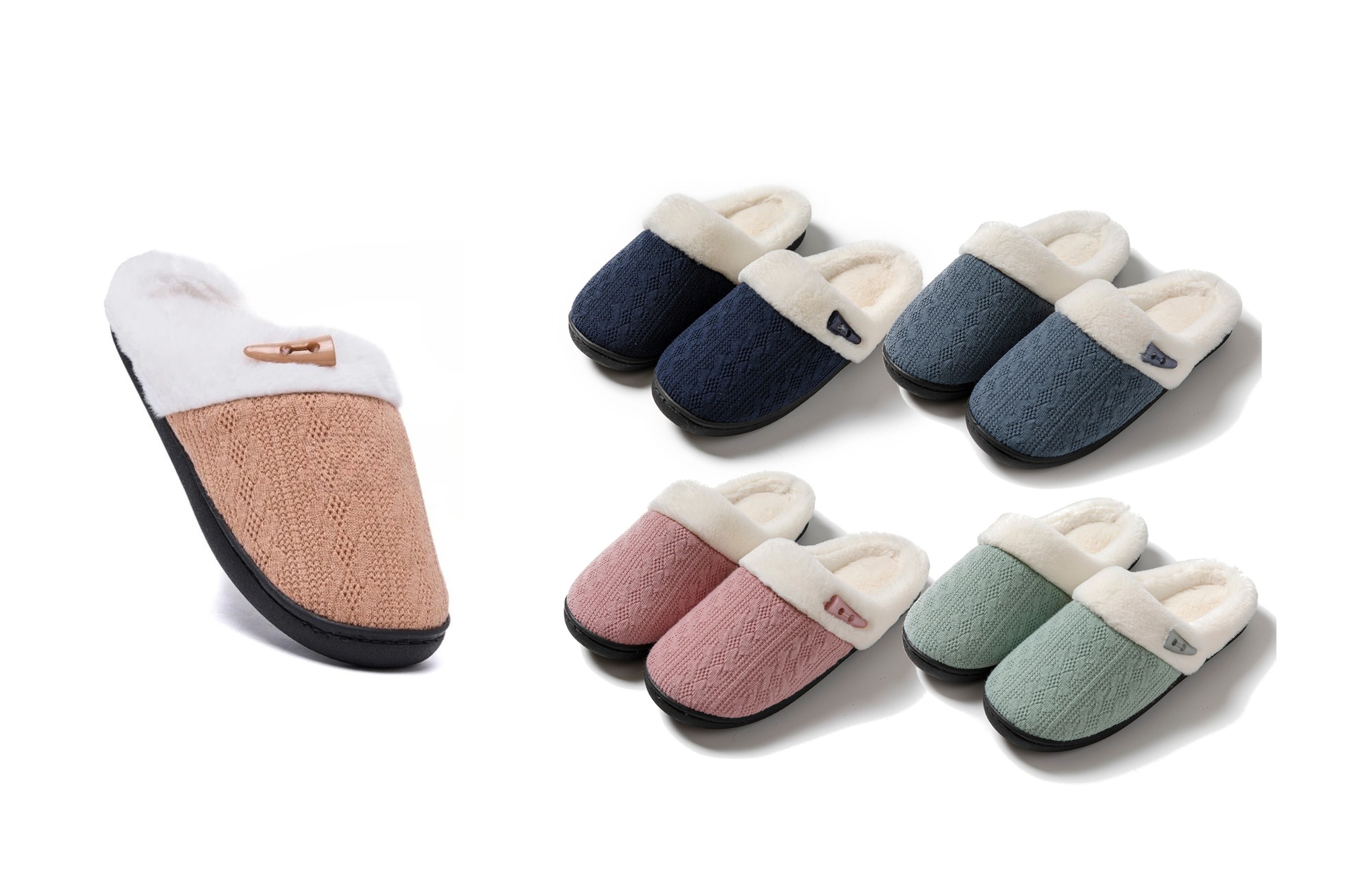 Mjuka stickade inneskor