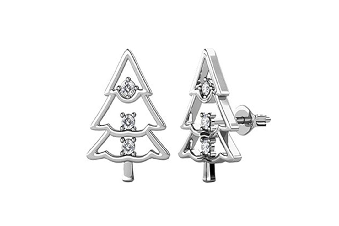 Halsband och örhängen julgran med Swarovski-kristaller (1 av 4)