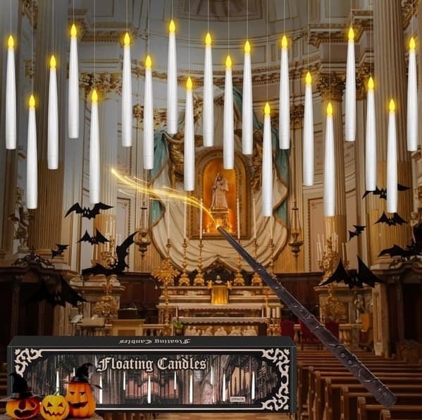 Product Image for 20-pack svävande LED-ljus med trollstav – magiska ljus för Halloween, jul och festliga dekorationer