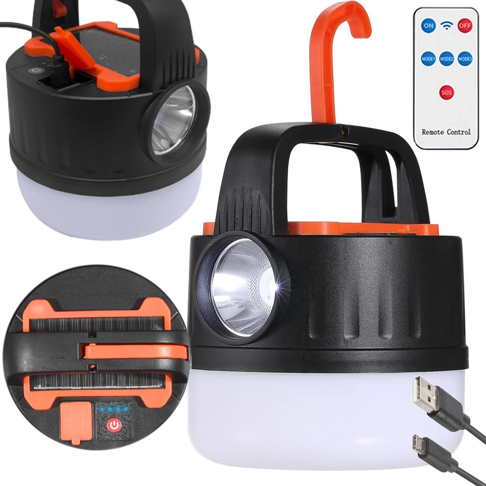 Campinglampe / Teltlampe med solpanel