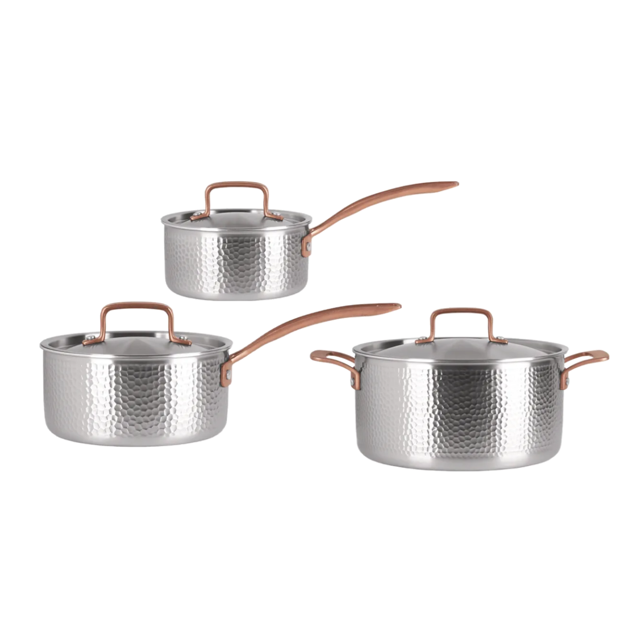 Pepper kastrullset 3 delar rostfritt stål