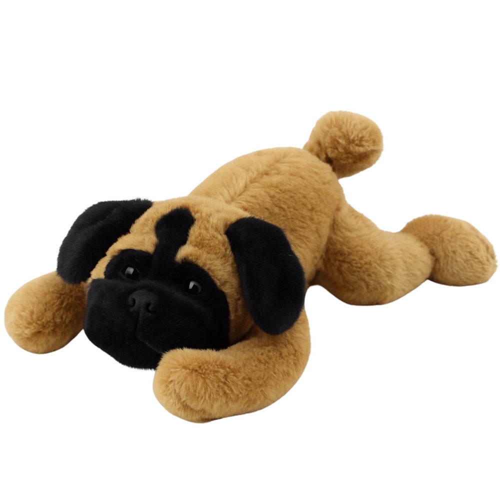 Plyschhund pugg liggande 40 cm mjuk kramdocka/kudde 40x25x13